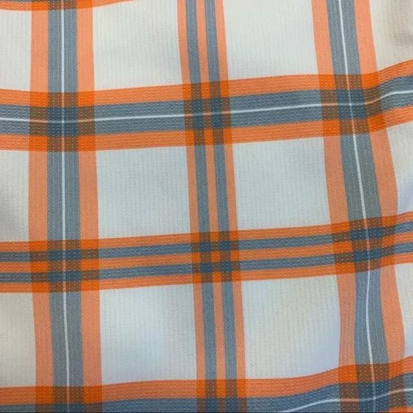 Puma White, Orange & Brown Plaid Straight Leg Golf Pants - Picture 4 of 10